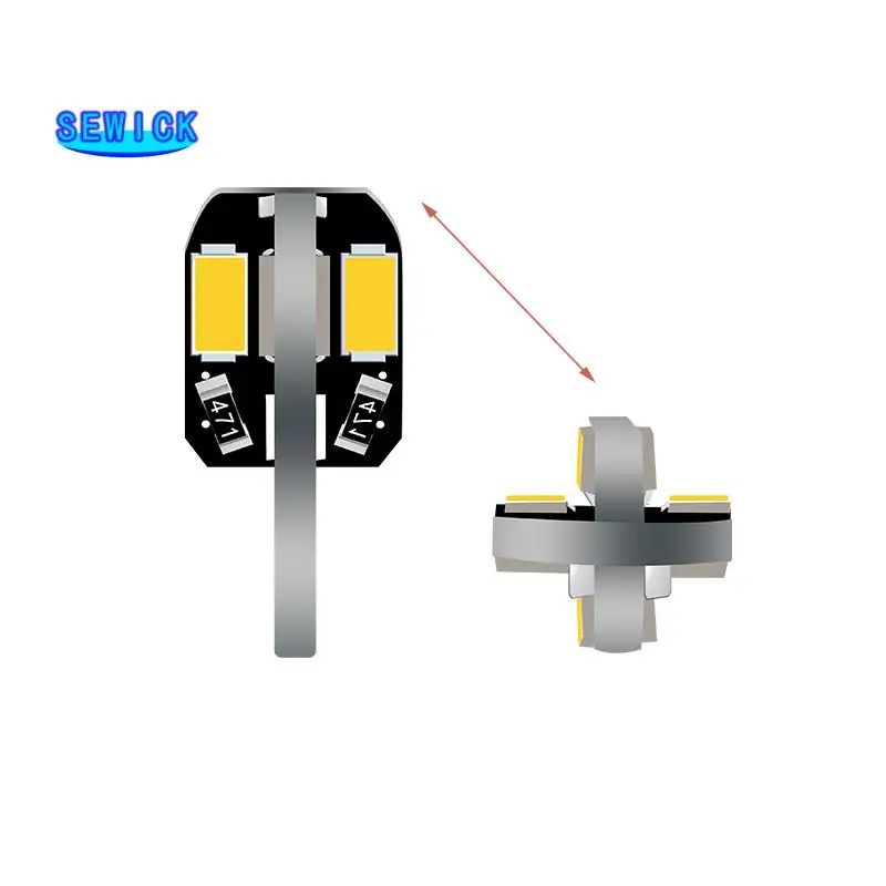 300Pcs Best Price T10 Canbus Error Free 194 168 W5W 8 LED 5730 SMD White Car Auto Side Wedge Parking Lights Lamp Bulb DC12V - купить по