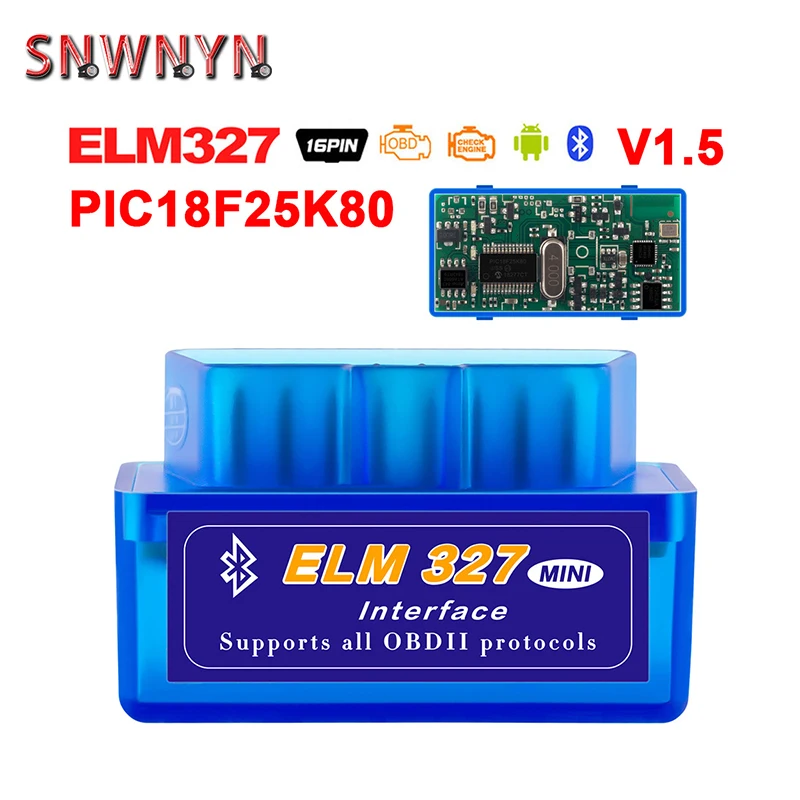 Автомобильный мини сканер OBD V2.1V1.5 ELM327 OBD2 Bluetooth автомобильный тестер OBDII 2 ELM 327