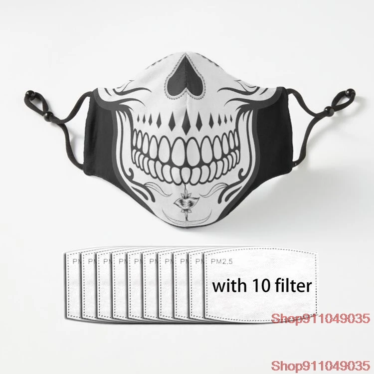 

SKULL MEXICAN Cloth Funny Mouth Face Mask Adjustable Cheap Unisex Facial Mask With Filters Mascarillas