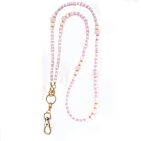 pink beaded lanyard necklaces id card badge holder with key holder for teachers women office supplies nurses accessories