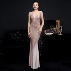 Женское вечернее платье YIDINGZS, Элегантное Вечерние нное платье с V-образным вырезом и золотыми блестками для выпускного вечера, 2021