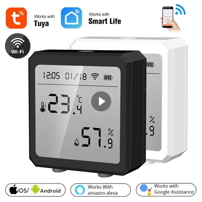 

Temperature Humidity Sensor Tuya WIFI For Smart Home Smart Life Remote Control With Display Support Alexa Google Assistant Tool