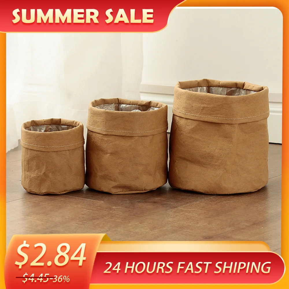 Моющиеся крафт Бумага рабочего цветок многоразовых многофункциональная сумка