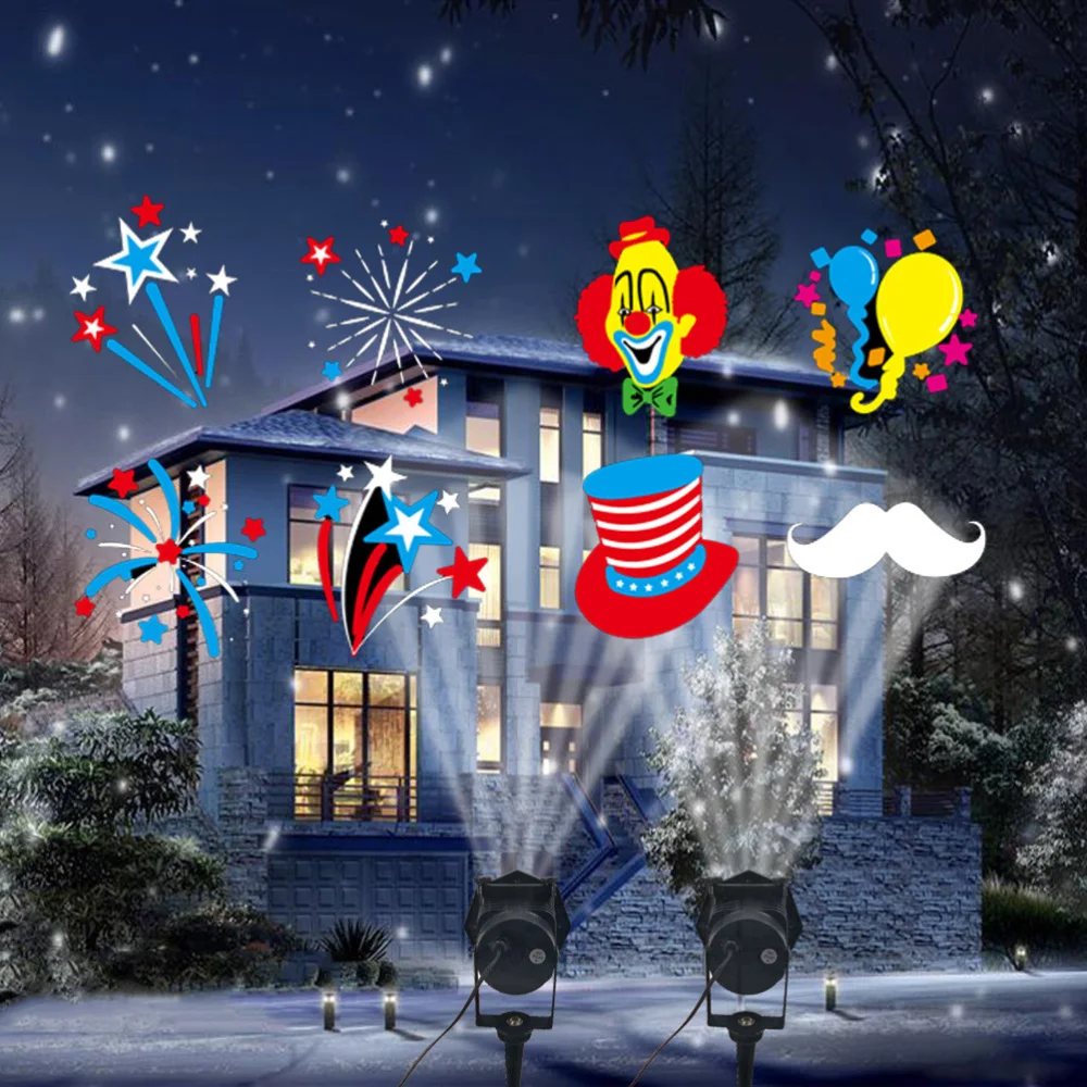 

Led Film Projection Lamp Snowflake Projection Lamp For Christmas Projection Garden With US Plug