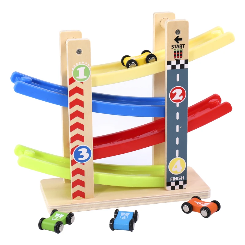 Kidus Ramp гоночный трек деревянные гоночные автомобили игрушка подарок с 4