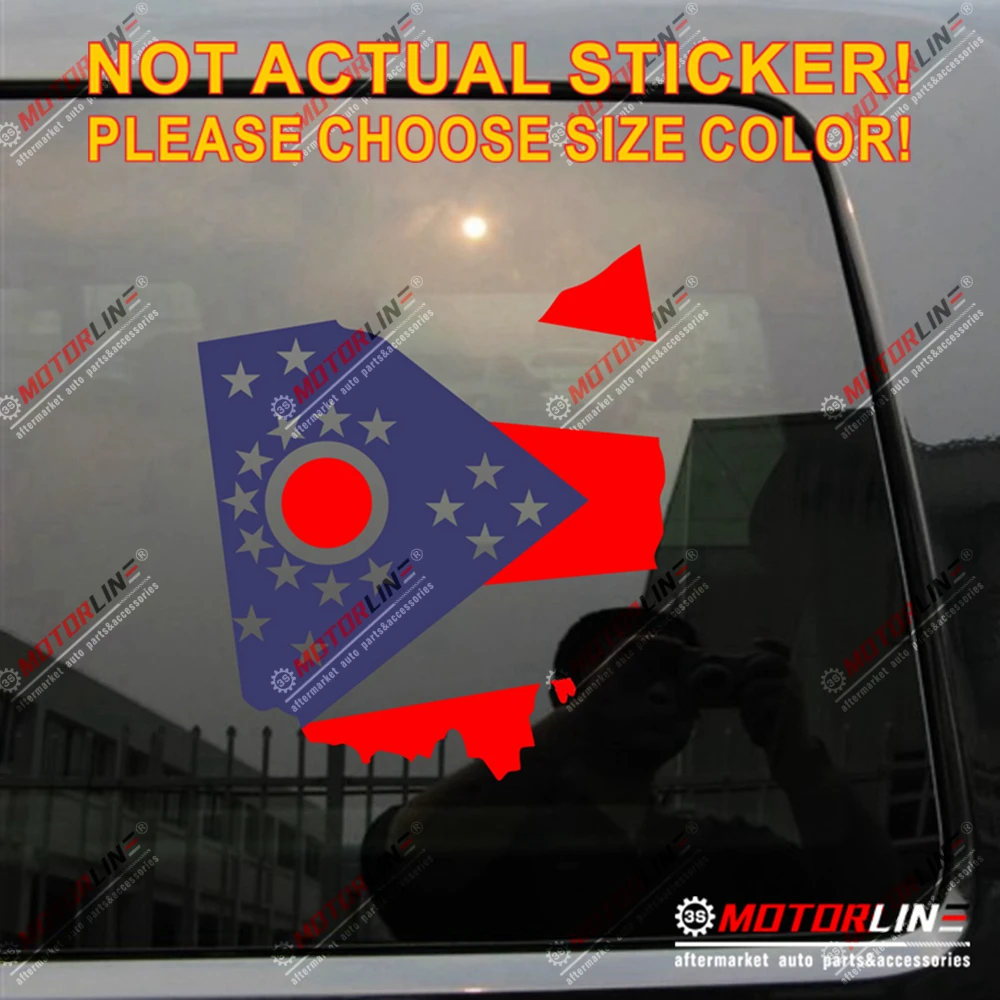 Карта штата Огайо флаг наклейка автомобиль винил размер высечка без