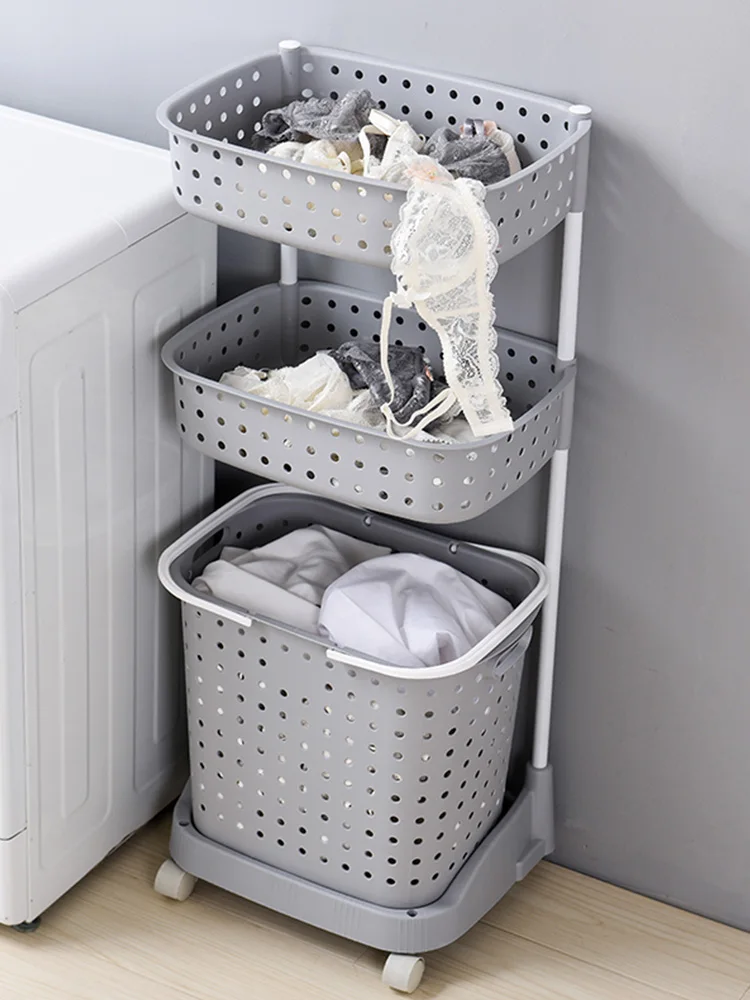 Однотонная Экологически чистая пластиковая корзина для белья в японском стиле