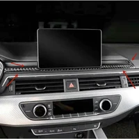 2pcs carbon fiber car center console dashboard navigation cover trim strips for audi a4 a5 b9 2017 2018 car interior accessories