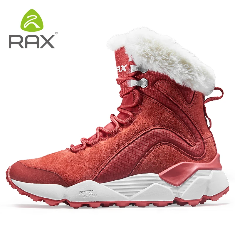 red RAX; женские зимние походные ботинки; горные треккинговые Нескользящие ботинки; дышащие удобные мягкие горные зимние ботинки; зимние ботинки - Цвет: red