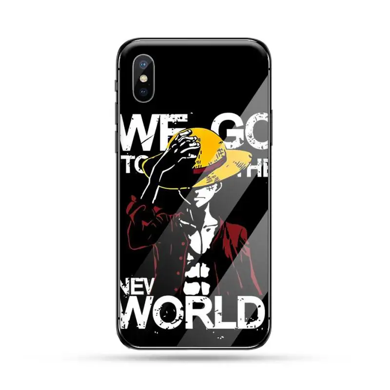 

One Piece Luffy japanese anime manga protective coque Phone Case Tempered glass For iphone 5C 6 6S 7 8 plus X XS XR 11 PRO MAX