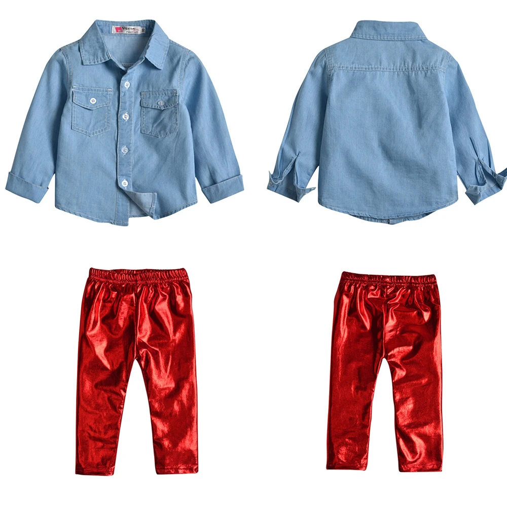 Детская одежда брюки для малышей свитшот джинсовая вечерние рубашка с длинным
