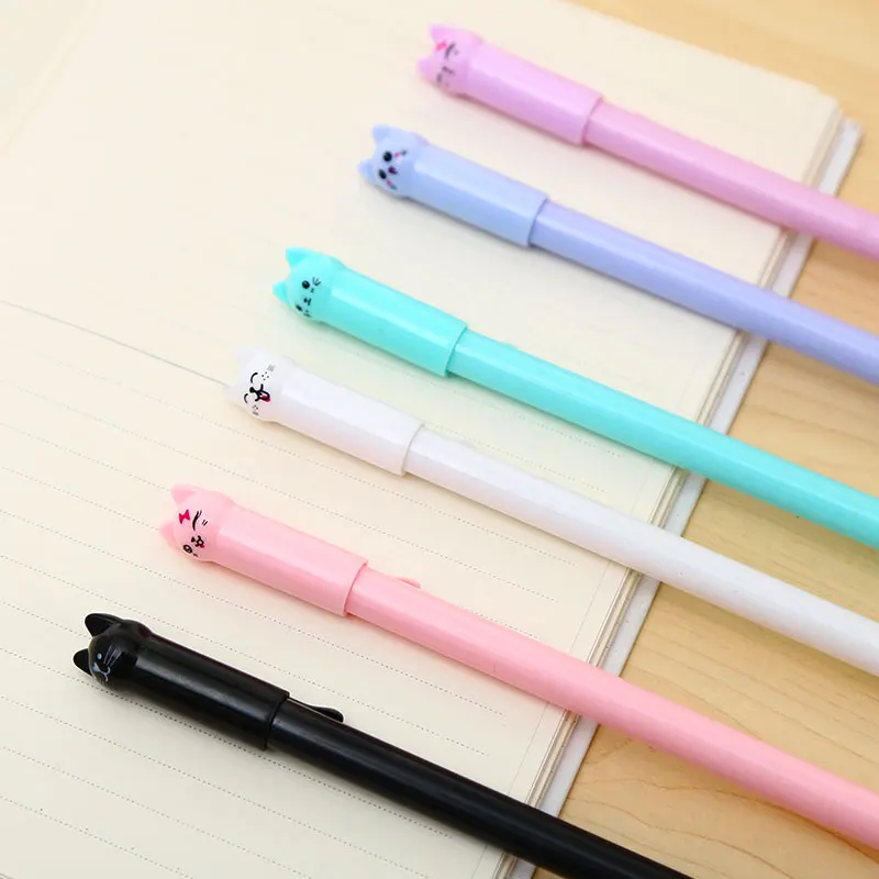 12 шт./компл. креативный милый кот гелевые ручки забавная крутая новинка