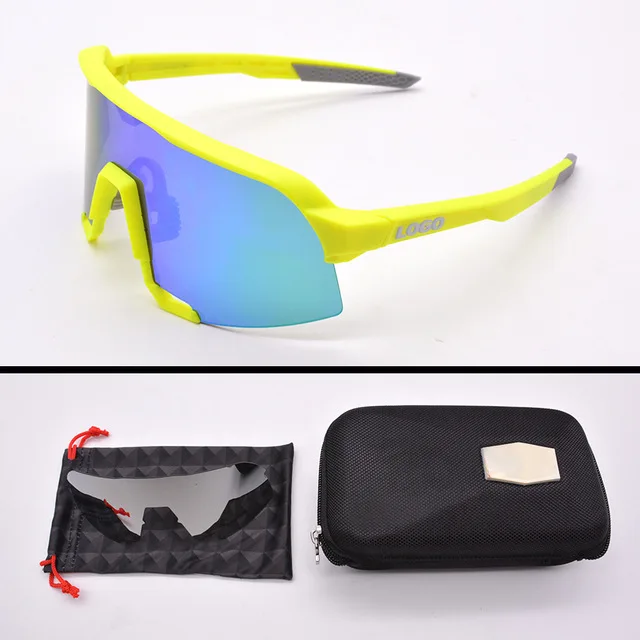 S3 Outdoor Sports Cycling Sunglasses 100 MTB Mountain Bike Cycling Goggles UV400 Peter Men Bicycle Glasses 3 lens Unisex Eyewear - Цвет: 8