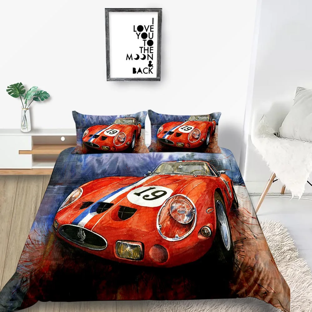 Красное автомобильное постельное белье для мальчика художественное модное
