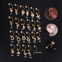 1pc universal ring hoop earringtragus piercing 16g hoops helix piercing ear cartilage surgical steel septum clickers nose ring