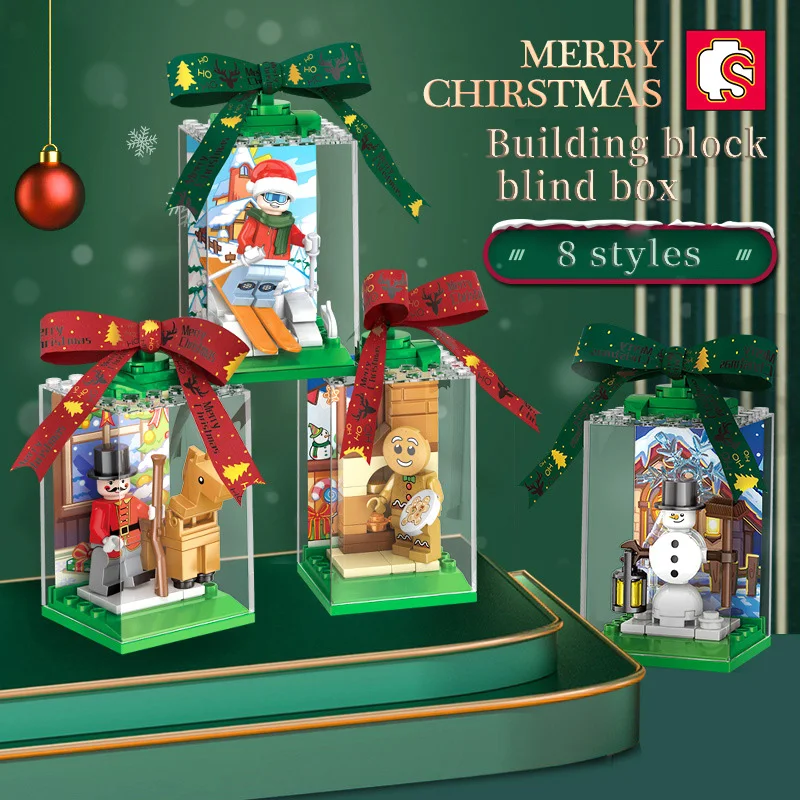 

Senbao Christmas 601157 Christmas Blind Box Gift Puzzle Small Particle Assembled Building Block Toy