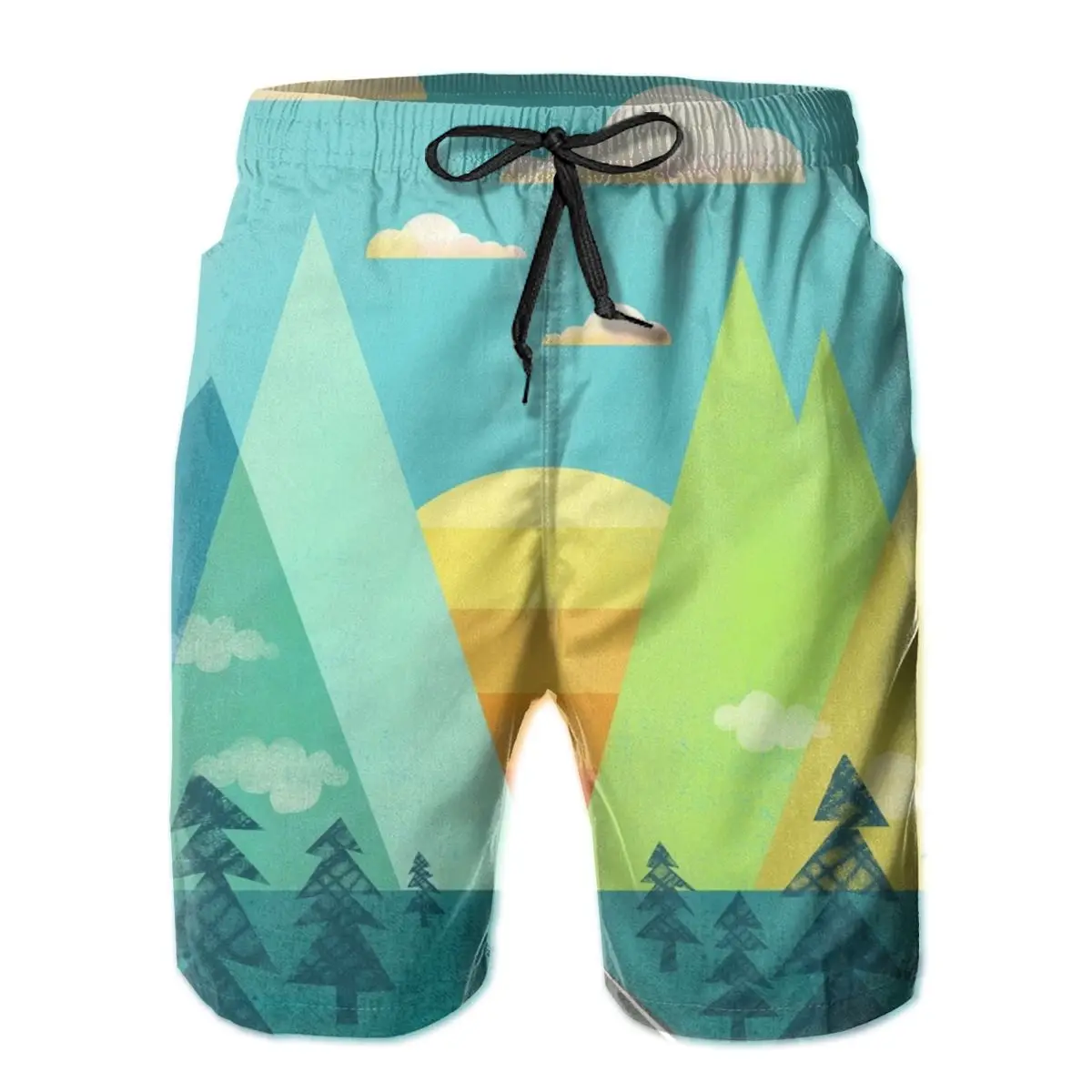 

Mens Sweatpants The Long Road Surfing Beach Board Swim Trunks Sport Quick Dry Mesh Casual Humor Graphic Retro Short for Boy