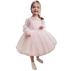 Детское платье в горошек, с открытой спиной