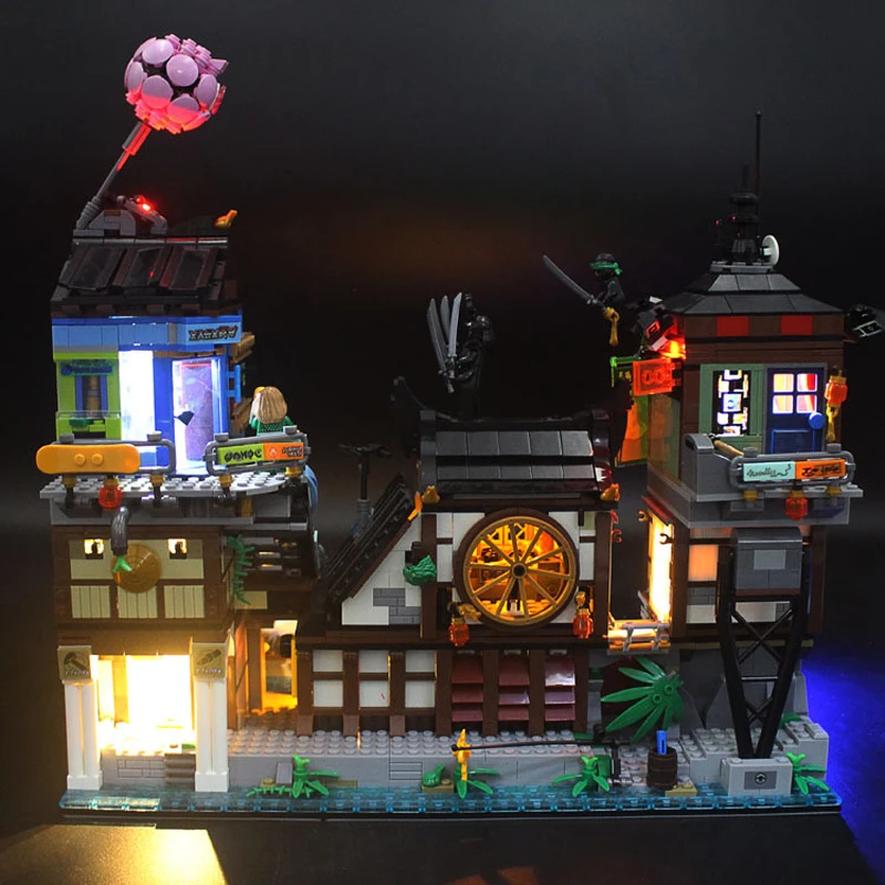 NINJAGO город доки Ninjago фильм светодиодный светильник набор для совместимых IEGOset 70657