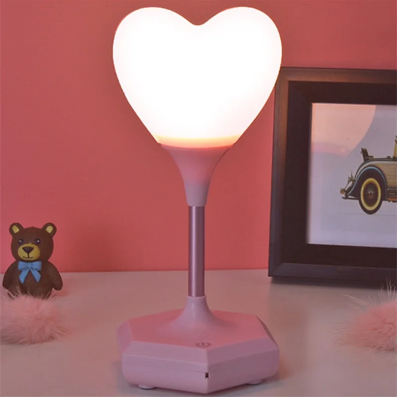 

Heart-shape Balloon LED Night Light Touch Control Induction Bedroom Table Lamp Romantic Atmosphere Light