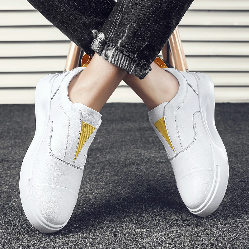 Новинка 2019 мужская обувь кожаная черная Мужская Спортивная Повседневная дышащая