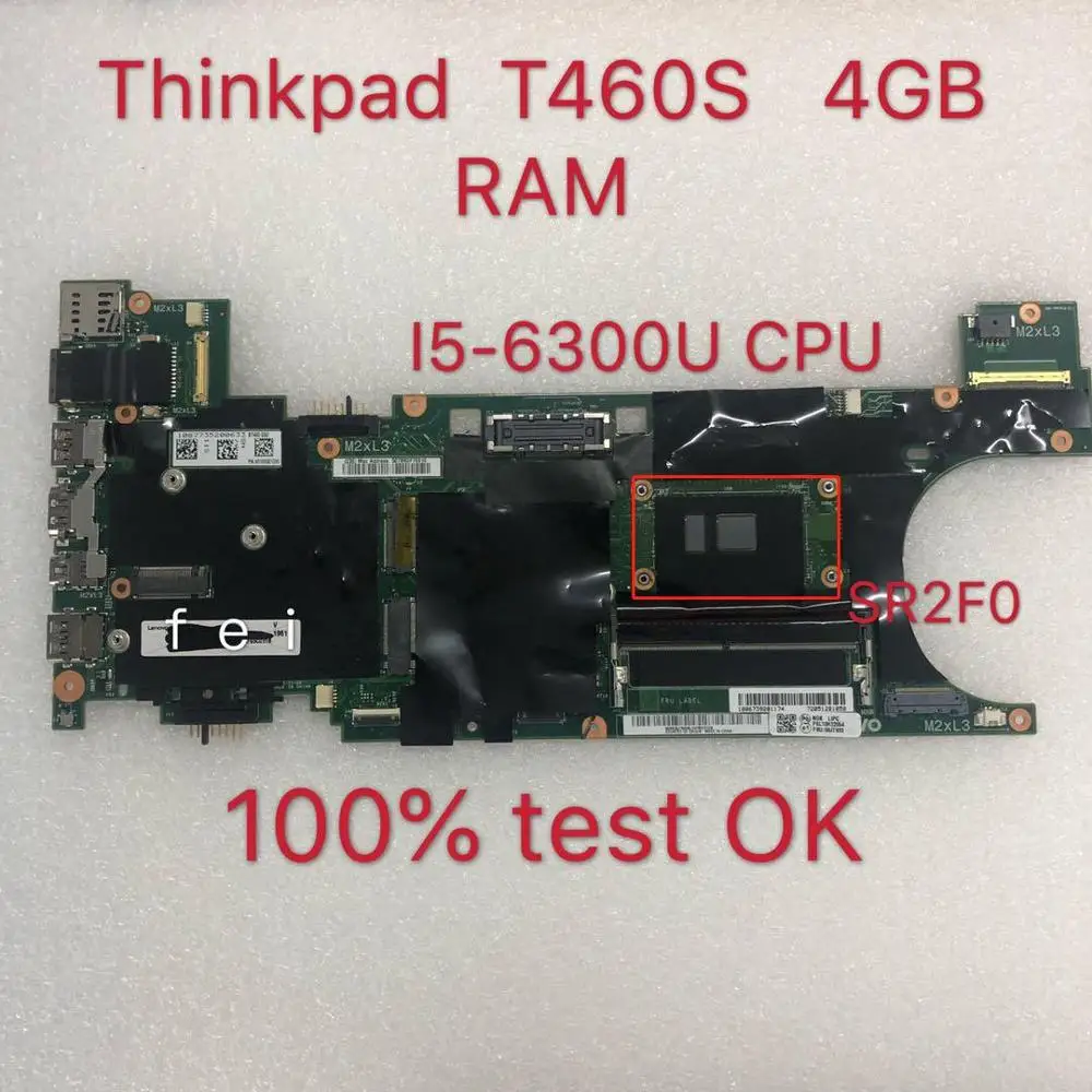 For Thinkpad T460S  Laptop Motherboard CPU:i5-6300U 4G FRU 00UR995 00JT943 00UR994 00JT931 00JT935 00JT936