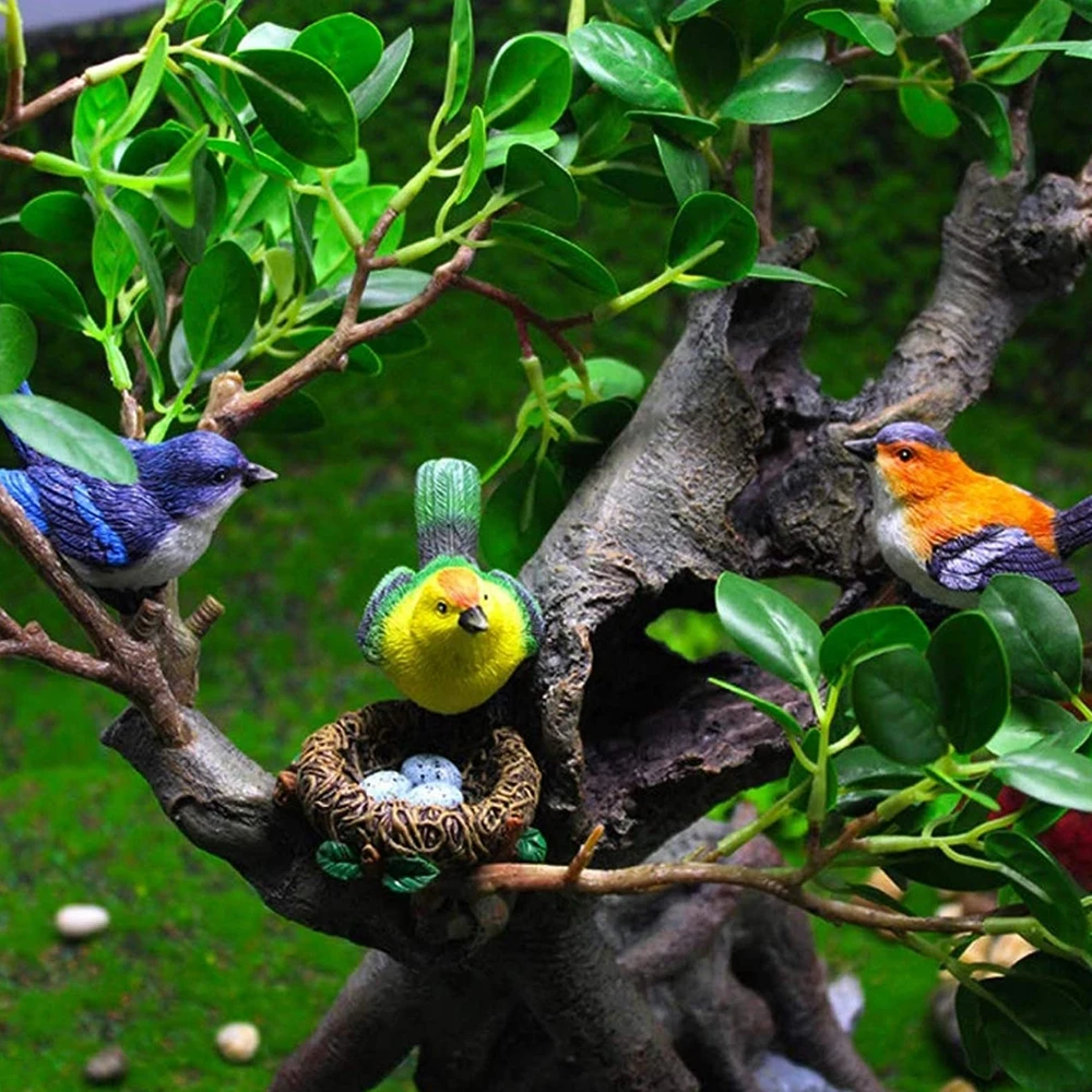 

Fairy Garden Miniatures Mini Bird Garden Decorations Accessories Resin Crafts DIY Succulent Plant Bonsai Figurines