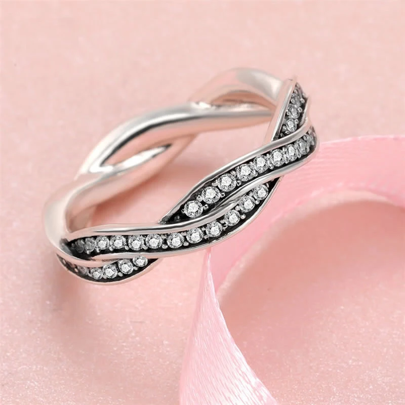 TONGZHE модные штабелируемые любовные кольца для женщин белого и золотого цвета AAA CZ