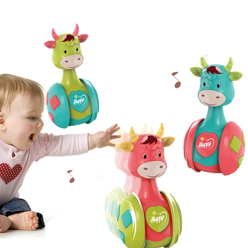 

Cartoon Montessori Tumbler Sounding Rattle Bell Baby Bath Toy Interactive Education Infant Teething Handbell Funny Gift おもちゃ