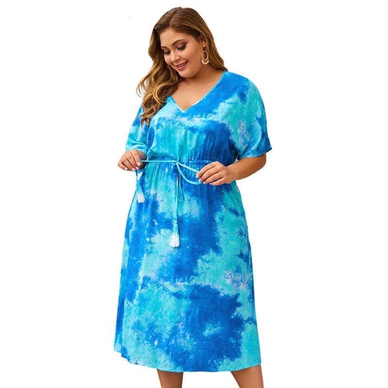 Модная женская одежда летние свободные платья с завязкой новинка 2021 женские