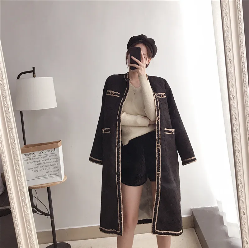 Осень 2019 женское элегантное твидовое пальто | Женская одежда