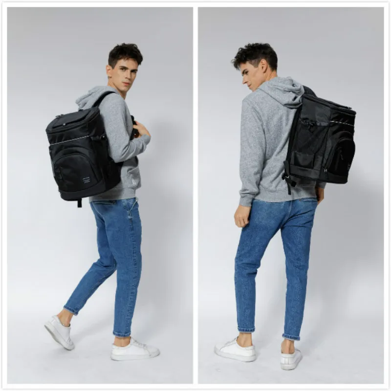 

33L Refrigerator Bag Soft Large 36 Cans Insulated Cooler Backpack Thermal Isothermal Fridge Travel Beach Beer Bag