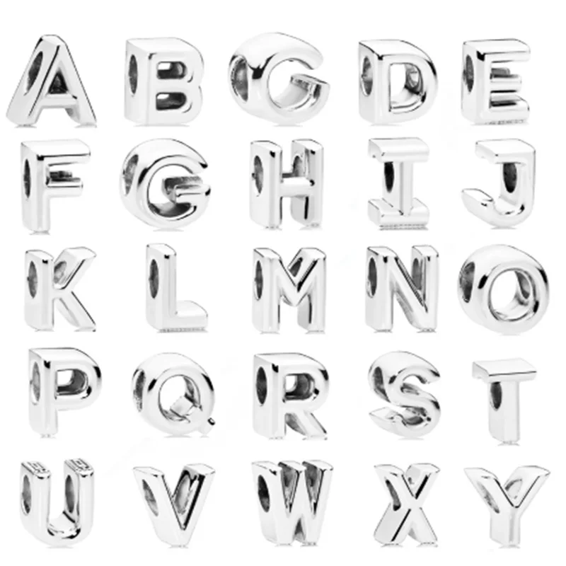 

26 letter beads DIY combination with Pandora Bracelet Jewelry European Charm
