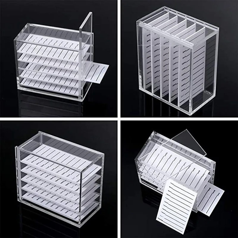 5 слойная коробка для хранения накладных ресниц органайзер макияжа акриловая