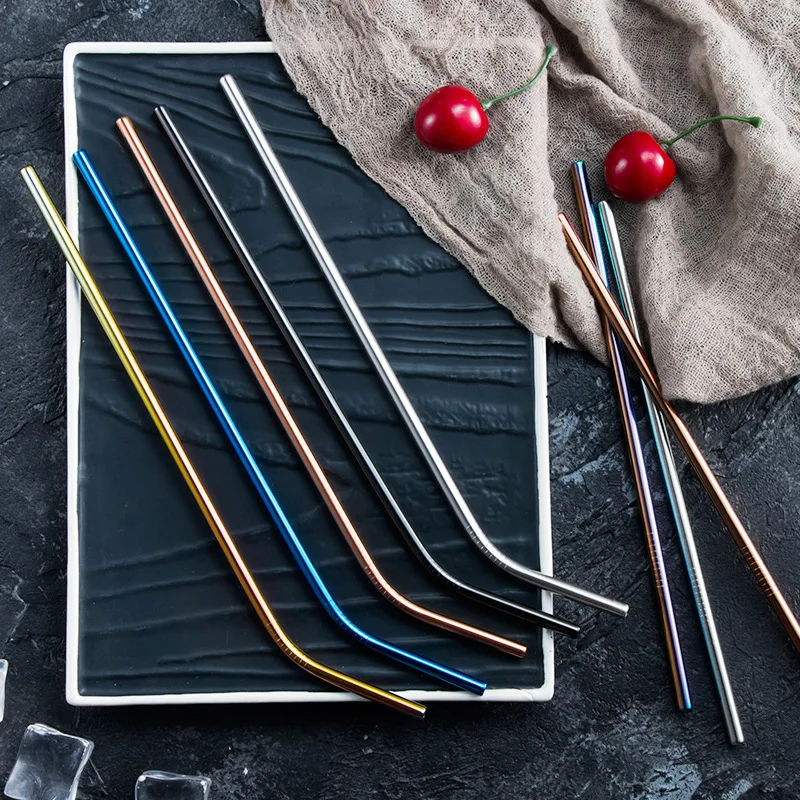 Красочное питье соломинки многократного использования металлическая соломинка