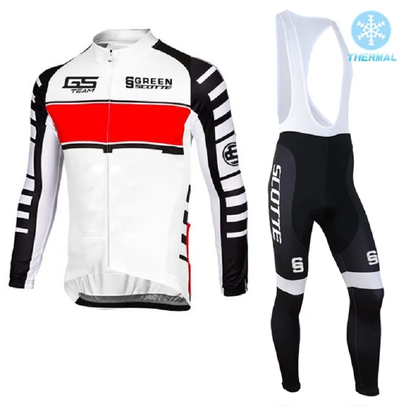 

2019 Green Scotte New Winter Thermal Fleece Long Sleeve Cycling Jerseys