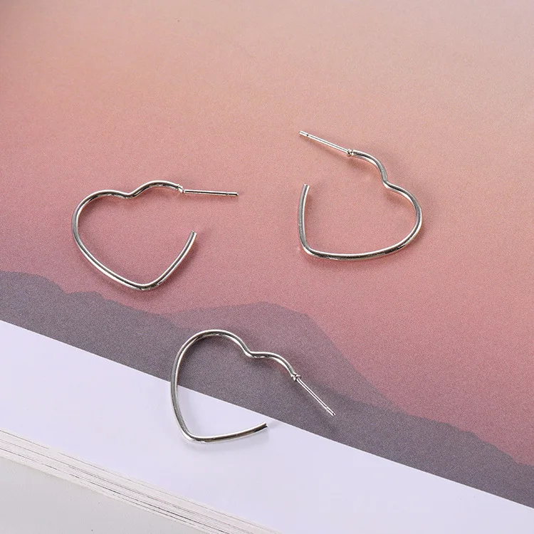 Европейские и американские открытые серьги-гвоздики из нержавеющей стали с