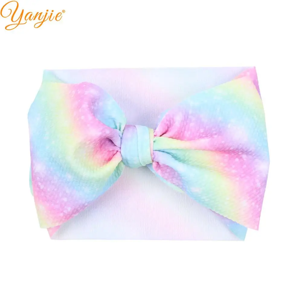10-7 inch bow 7 дюймов Большая повязка на голову с бантом в горошек/с принтом сердца для девочек уши Минни-Маус повязка на голову с большим бантом для волос тюрбан Детские аксессуары для волос - Цвет: 10-7 inch bow