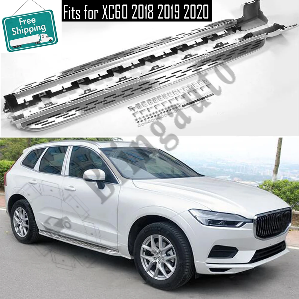 

Боковой Шаг подходит для V olvo XC60 2018 2019 2020 2 шт. Левая Правая подножка боковые ступени nerf бар Автомобильная педаль боковая лестница