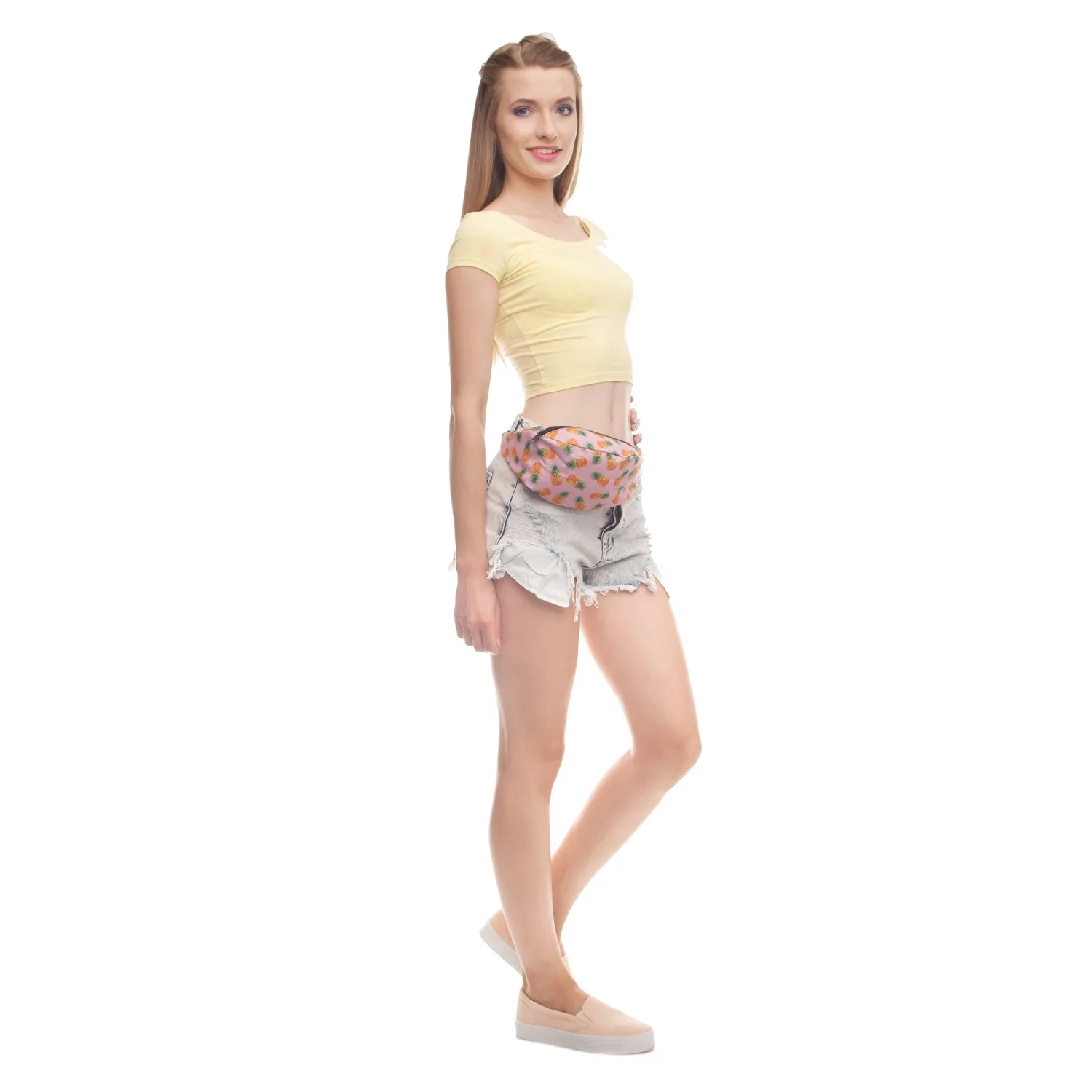 Поясные Сумки с 3D принтом розового ананаса регулируемый пояс для женщин улицы