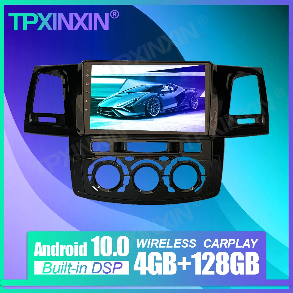 

Carplay Android 9. 0 4 + 10,0G для Toyota Hilux Fortuner MT 128 Автомобильный GPS-навигатор головное устройство автомобильное радио стерео Мультимедийный Плеер