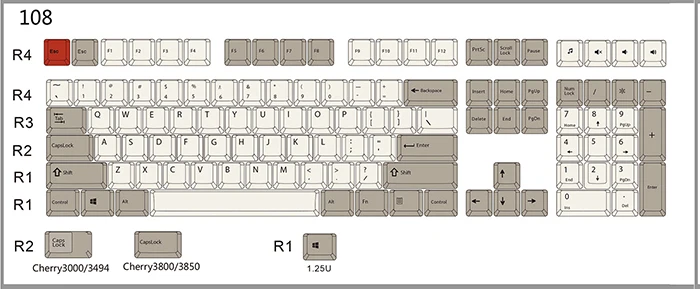 108 keys Ретро Стиль Серый/бежевый 108/154 клавиш краситель сублимированный pbt keycap для механической клавиатуры Cherry filco Ducky keycap Вишневый профиль - Цвет: 108 keys