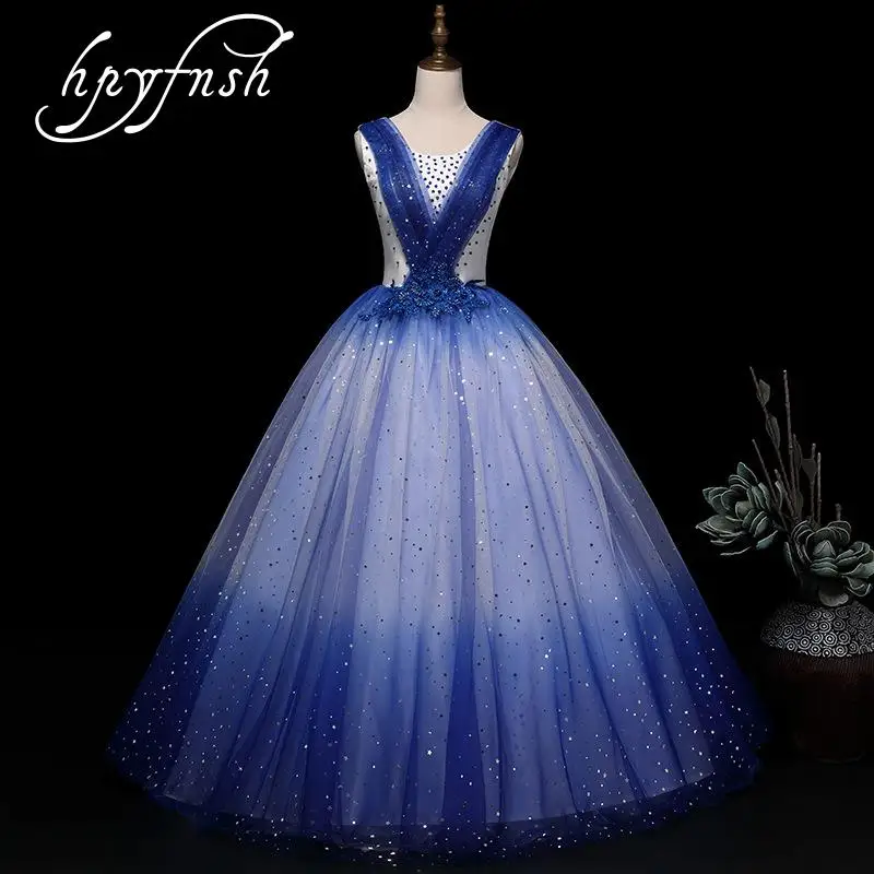 

Fashion Luxury V-Neck Sweet Sexy Quinceanera Dresses Graduacion Dresses For Party Forma Performance Sequined Lace up Gowns Ball