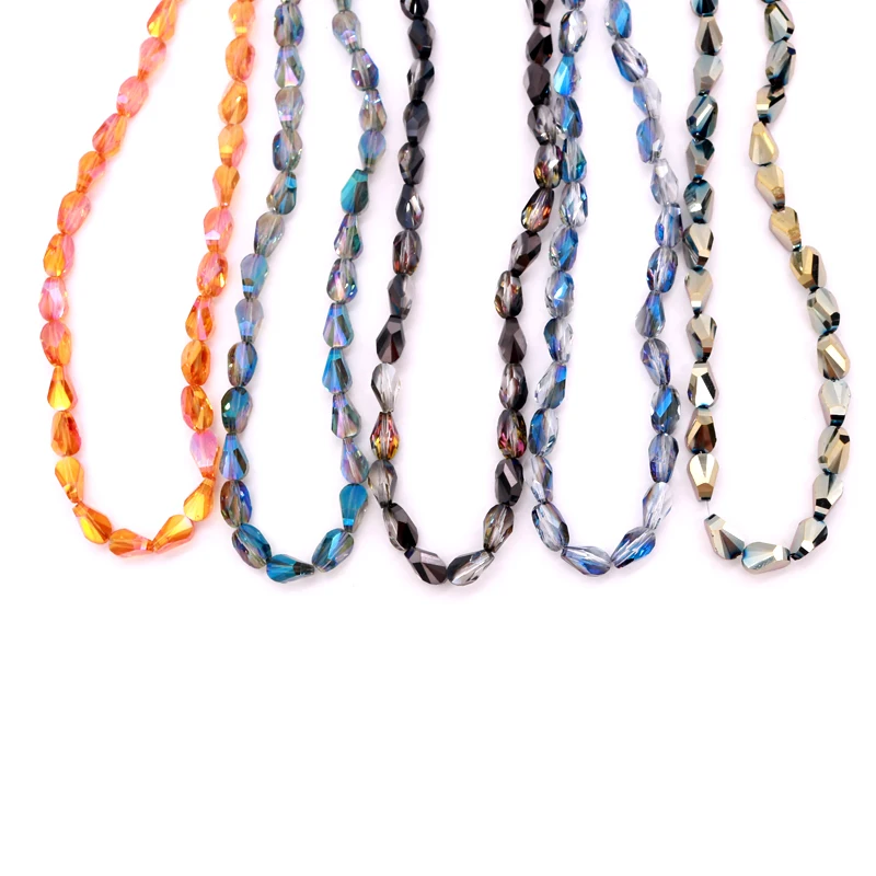 20 шт Подвески 9x6 мм граненые нежные Стеклянные веерообразные кристаллы