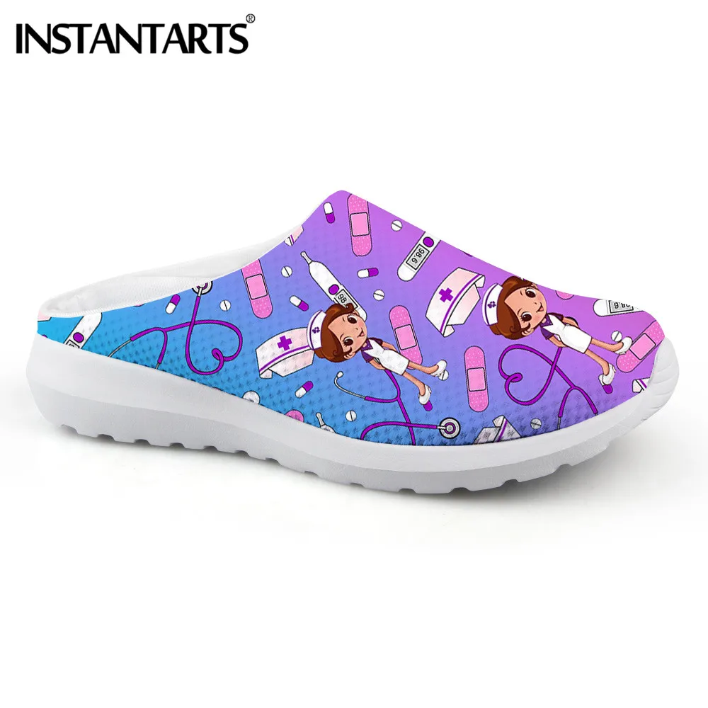 

Женские босоножки INSTANTARTS, летние сетчатые сандалии с мультяшным принтом для медсестер, врачей и хирургов