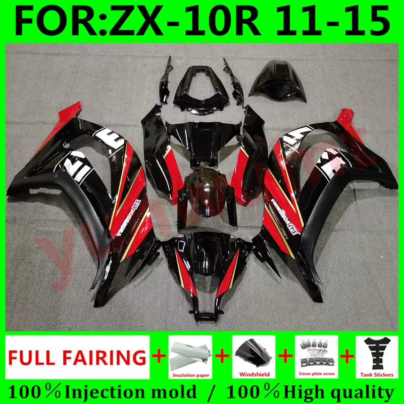 

Motorcycle ABS Injection mold 100％ Full Fairings For Kawasaki ZX-10R ZX10R 2011 - 2015 11 12 13 14 15 Fairing Kits red black