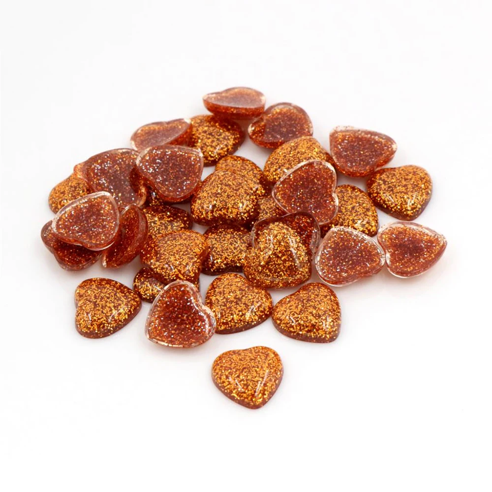 New Fashion 40pcs 12mm Heart Style Mix Colors Flat back Resin Cabochons Cameo For Bracelet Earrings accessories | Украшения и