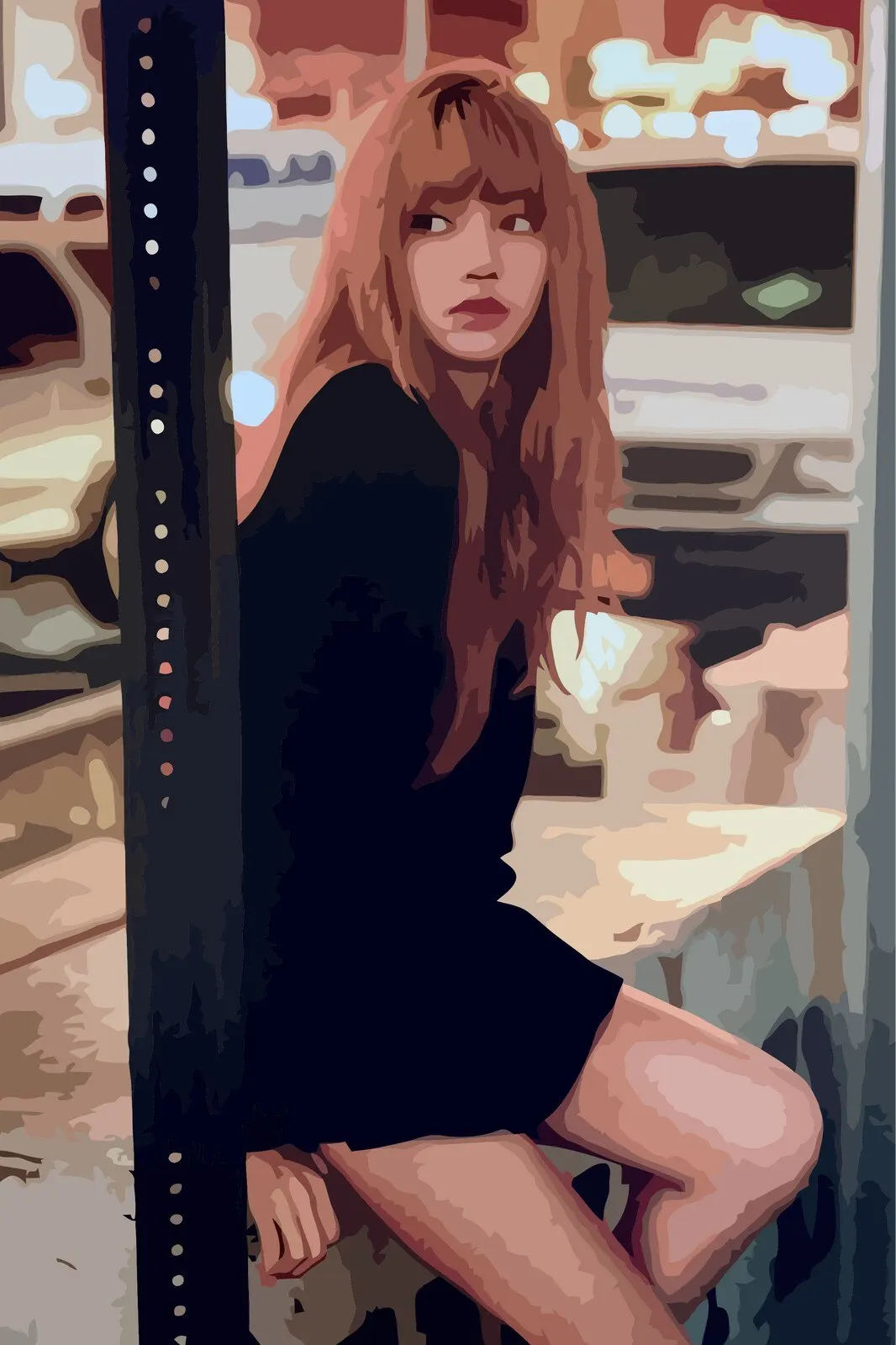 Картина по номерам на холсте набор для рисования BLACKPINK Kpop Lisa - 987 40X60 | Дом и сад