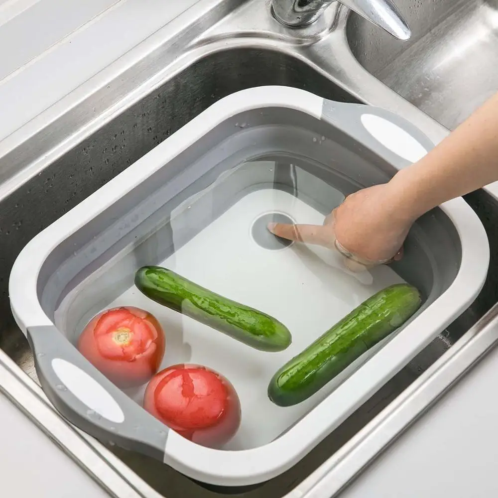 Большая складная корзина для овощей фруктов и раковина пластиковая экономия
