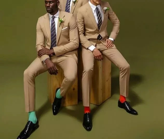 Костюм хаки с лацканами вырезом мужские костюмы для брака смокинг жениха